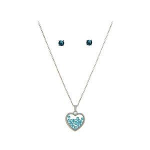 The Skyline Collection December Birthstone Blue Topaz Heart Jewelry Set